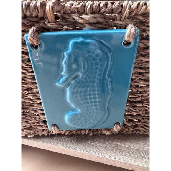 Coastal Woven Basket with Seahorse Accent - Picture 8 of 8